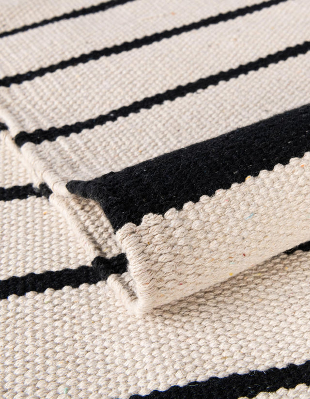 Black and White 2' 2 x 6' 1 Chindi Cotton Runner Rug