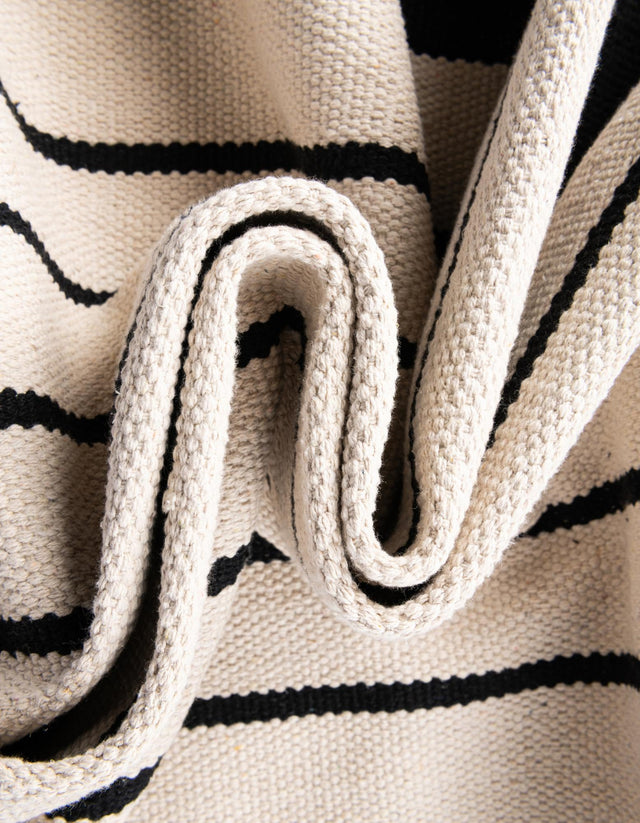 Black and White 2' 2 x 6' 1 Chindi Cotton Runner Rug