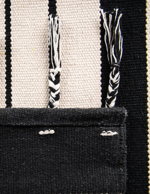 Black and White 2' 2 x 6' 1 Chindi Cotton Runner Rug