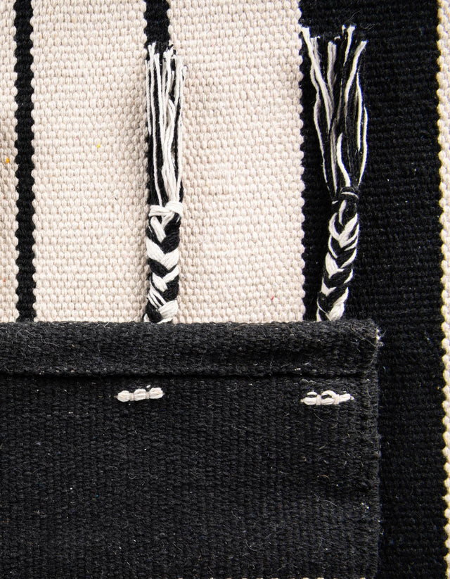 Black and White 2' 2 x 6' 1 Chindi Cotton Runner Rug