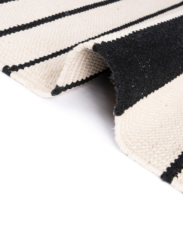 Black and White 2' 2 x 6' 1 Chindi Cotton Runner Rug
