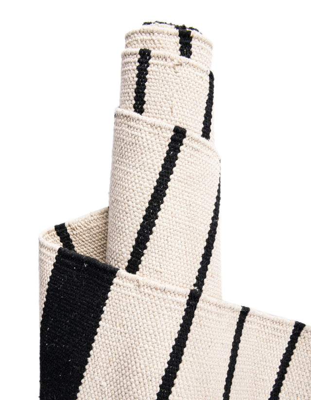Black and White 2' 2 x 6' 1 Chindi Cotton Runner Rug