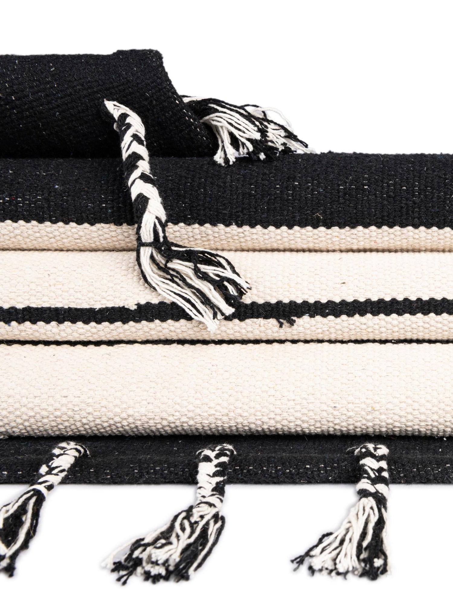 Black and White 2' 2 x 6' 1 Chindi Cotton Runner Area Rug Interior Design Home Decor Carpet Mat for Sale at Rug Engine