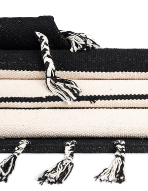 Black and White 2' 2 x 6' 1 Chindi Cotton Runner Rug