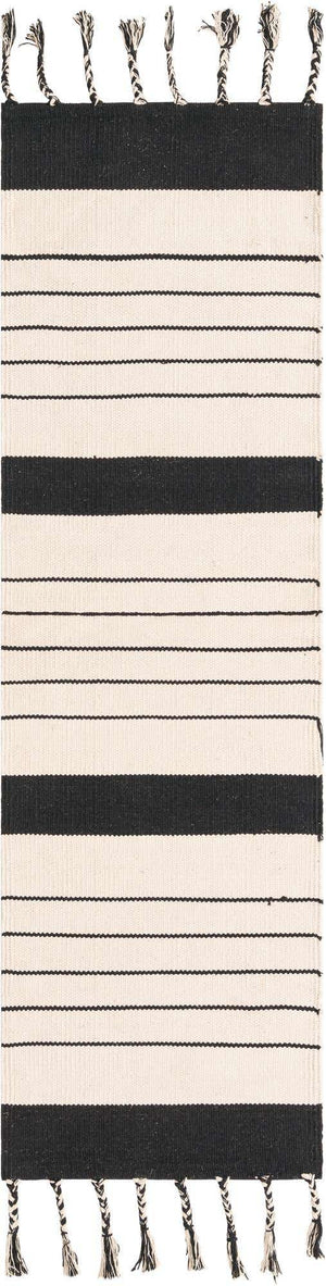Black and White 2' 2 x 6' 1 Chindi Cotton Runner Rug