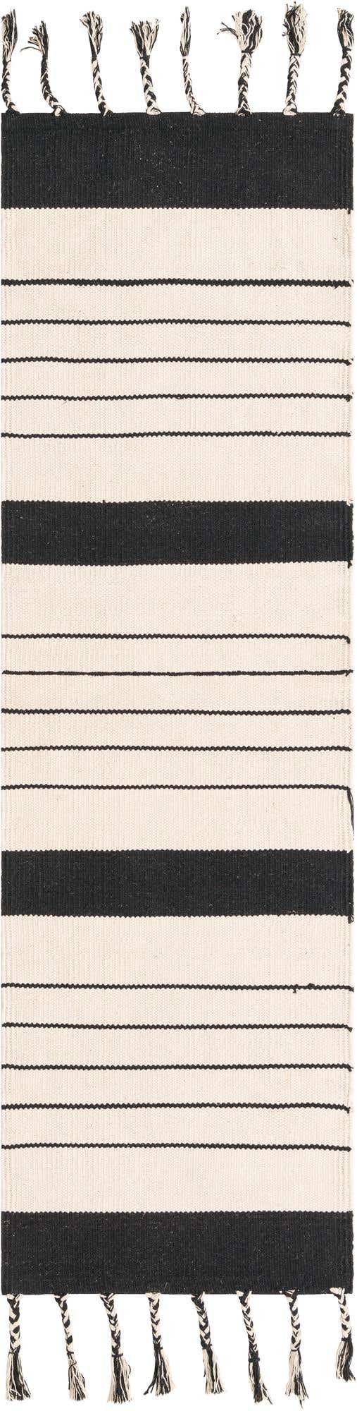 Black and White 2' 2 x 6' 1 Chindi Cotton Runner Rug