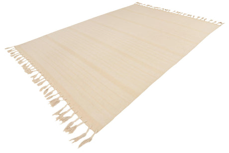 Beige and White 9' x 12' Chindi Cotton Rectangle Area Rug Interior Design Home Decor Carpet Mat for Sale at Rug Engine