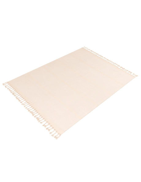 Beige and White 8' x 10' Chindi Cotton Rectangle Area Rug Interior Design Home Decor Carpet Mat for Sale at Rug Engine