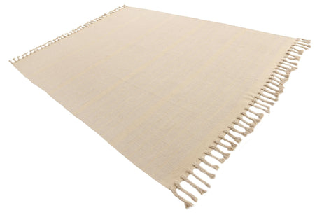 Beige and White 8' x 10' Chindi Cotton Rectangle Area Rug Interior Design Home Decor Carpet Mat for Sale at Rug Engine