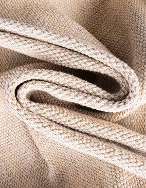 Beige and White 5' 1 x 8' Chindi Cotton Rectangle Rug