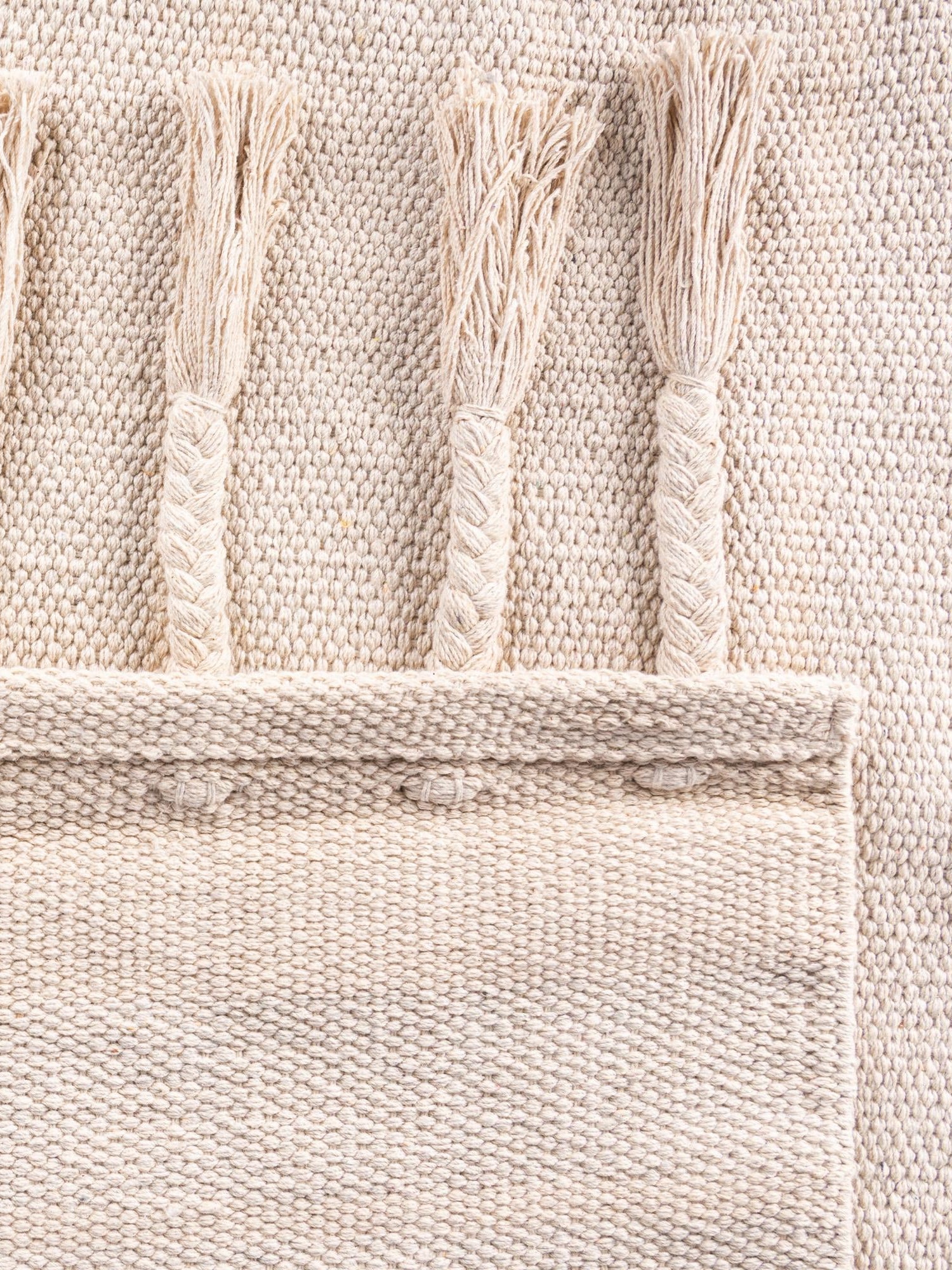 Beige and White 9' x 12' Chindi Cotton Rectangle Area Rug Interior Design Home Decor Carpet Mat for Sale at Rug Engine