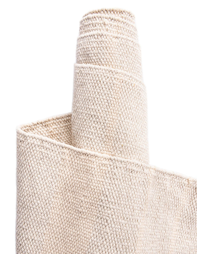 Beige and White 5' 1 x 8' Chindi Cotton Rectangle Rug