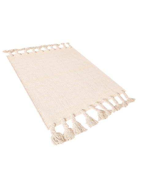 Beige and White 2' x 3' 1 Chindi Cotton Rectangle Area Rug Interior Design Home Decor Carpet Mat for Sale at Rug Engine