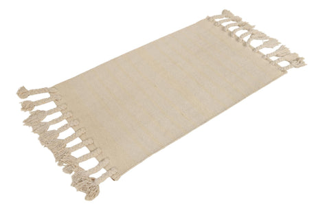 Beige and White 2' x 3' 1 Chindi Cotton Rectangle Area Rug Interior Design Home Decor Carpet Mat for Sale at Rug Engine