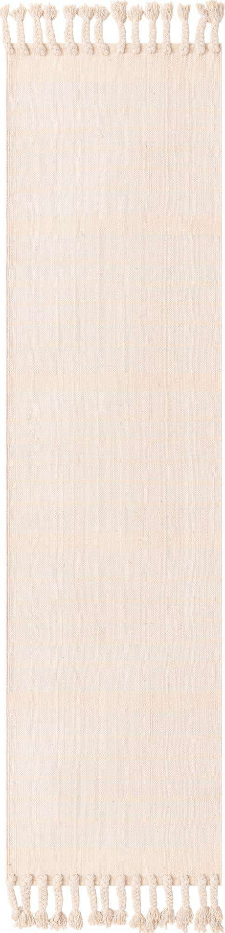 Beige and White 3' x 10' Chindi Cotton Runner Rug