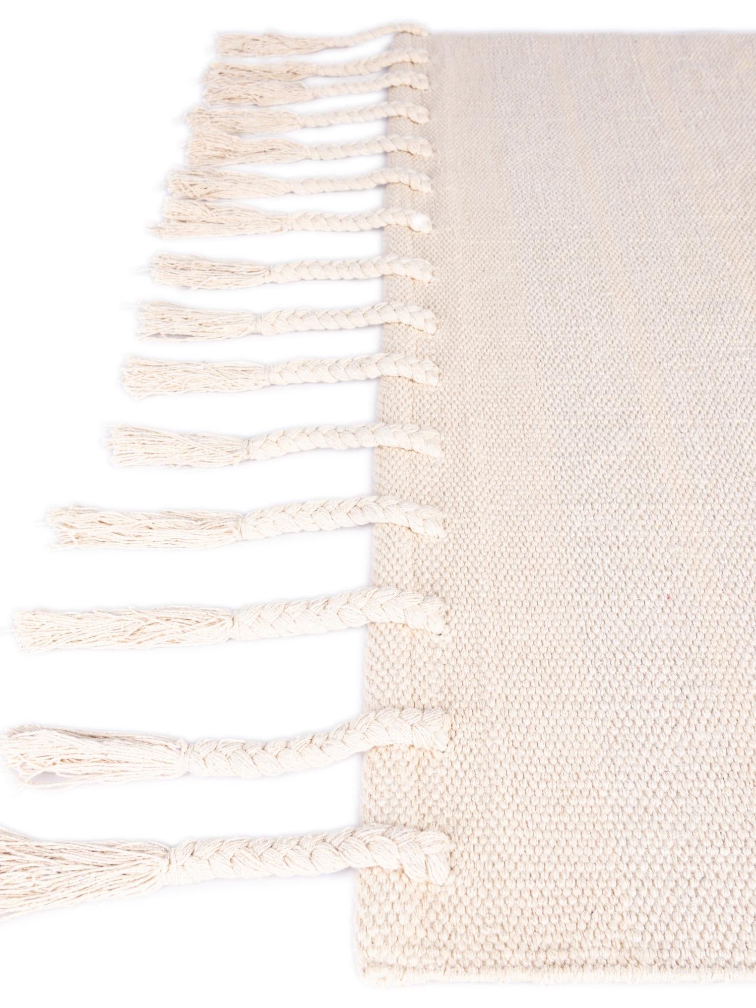 Beige and White 2' 7 x 12' Chindi Cotton Runner Area Rug Interior Design Home Decor Carpet Mat for Sale at Rug Engine