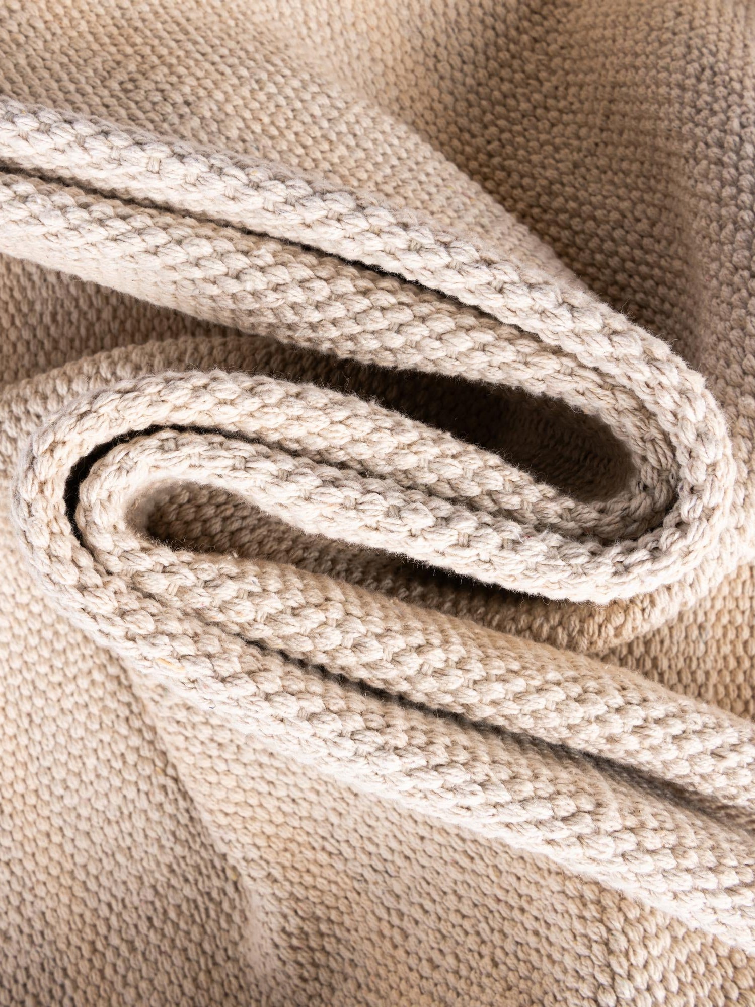 Beige and White 2' 7 x 12' Chindi Cotton Runner Area Rug Interior Design Home Decor Carpet Mat for Sale at Rug Engine