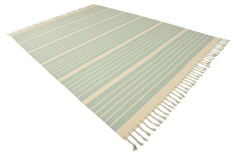 White and Aqua 9' x 12' Chindi Cotton Rectangle Area Rug Interior Design Home Decor Carpet Mat for Sale at Rug Engine