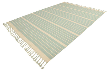 White and Aqua 9' x 12' Chindi Cotton Rectangle Area Rug Interior Design Home Decor Carpet Mat for Sale at Rug Engine