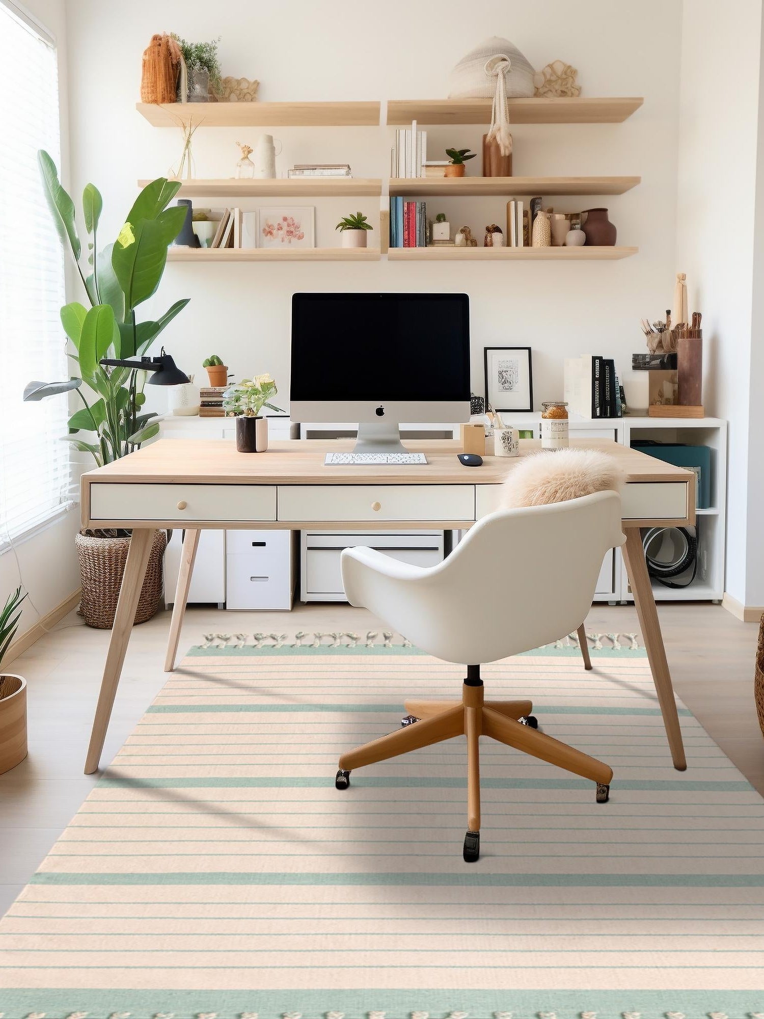 White and Aqua 10' x 14' 1 Chindi Cotton Rectangle Area Rug Interior Design Home Decor Carpet Mat for Sale at Rug Engine