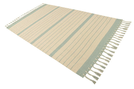 White and Aqua 5' 1 x 8' Chindi Cotton Rectangle Area Rug Interior Design Home Decor Carpet Mat for Sale at Rug Engine