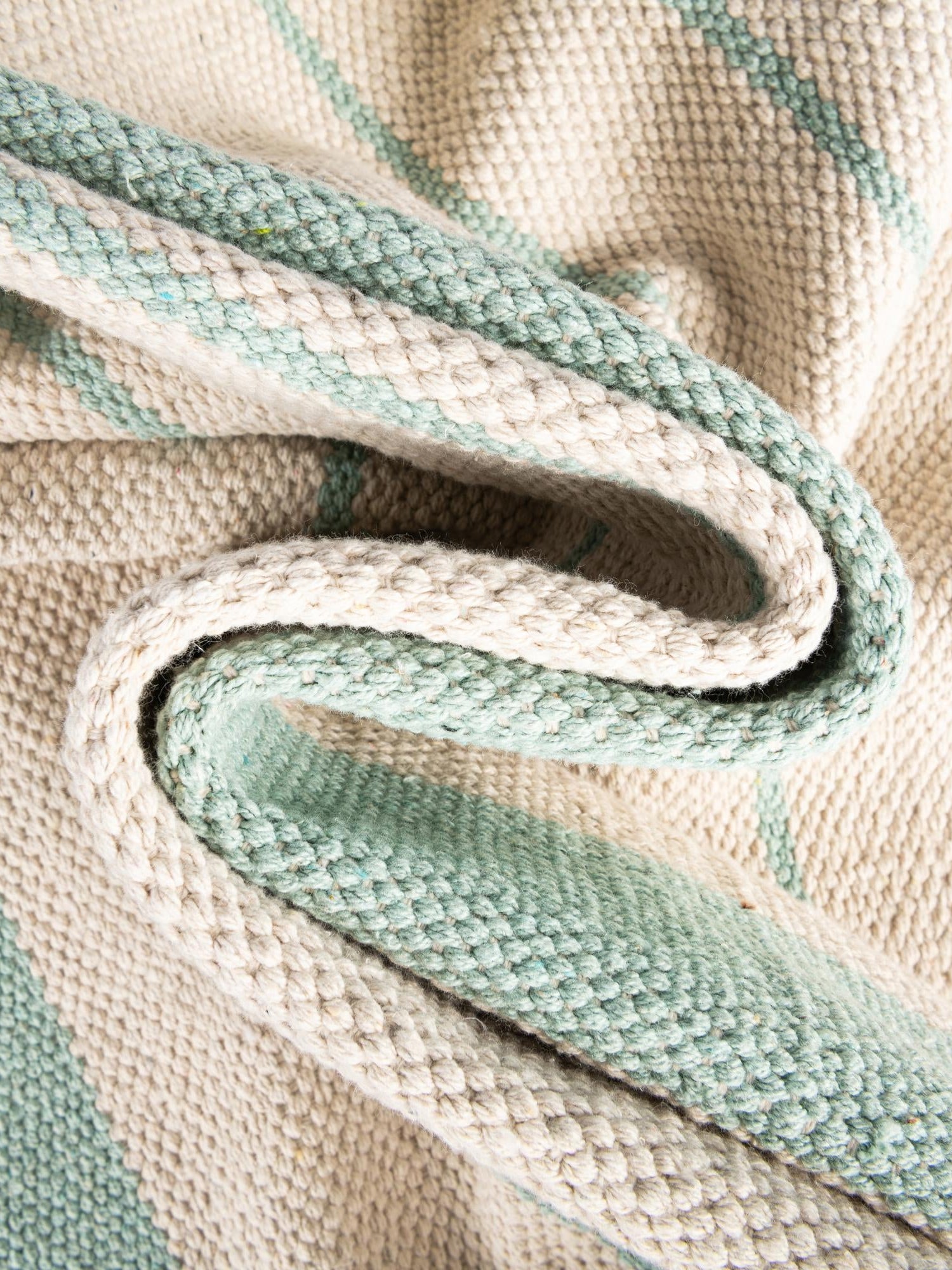 White and Aqua 2' 2 x 6' 1 Chindi Cotton Runner Area Rug Interior Design Home Decor Carpet Mat for Sale at Rug Engine