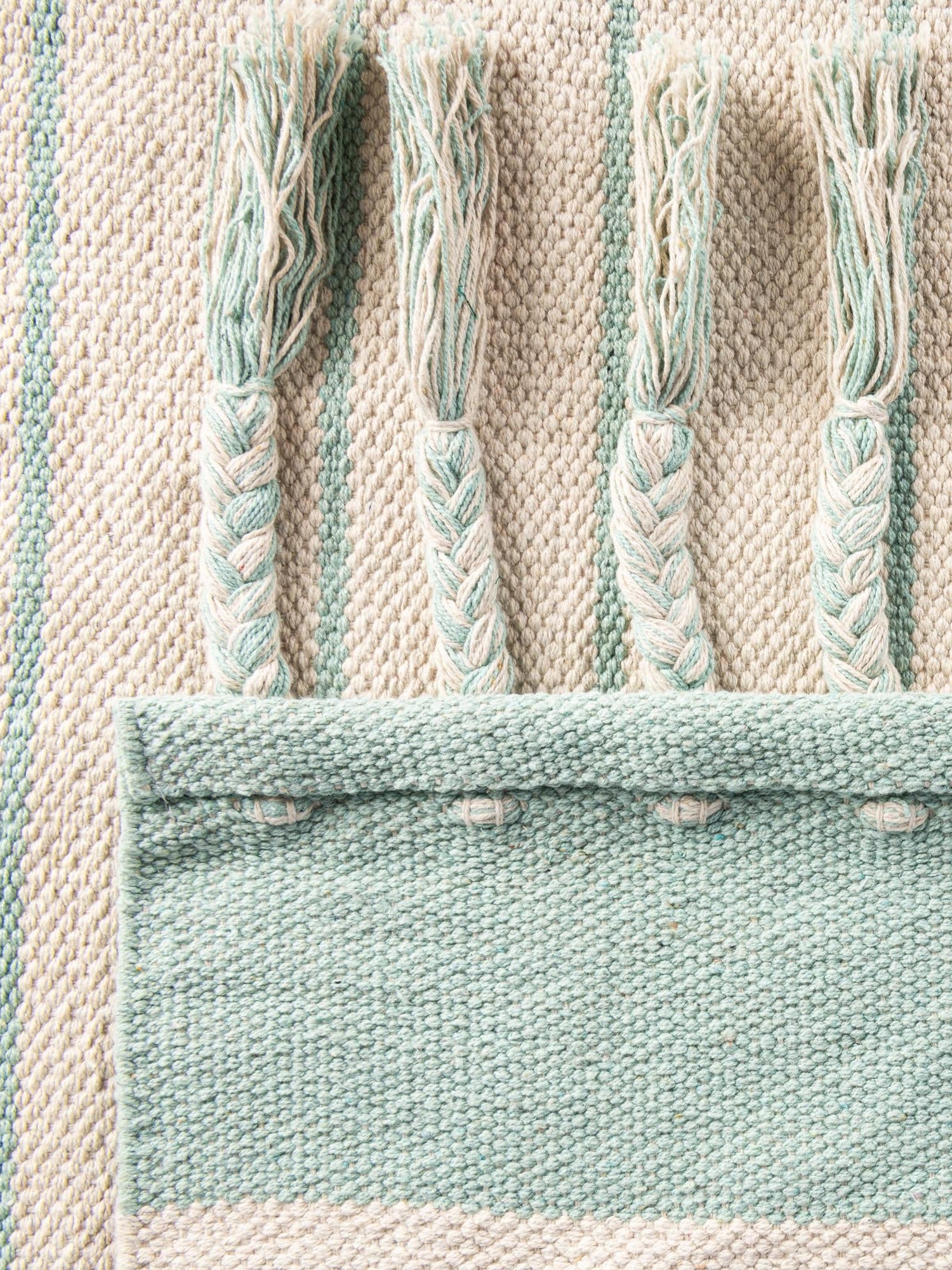 White and Aqua 2' 2 x 6' 1 Chindi Cotton Runner Area Rug Interior Design Home Decor Carpet Mat for Sale at Rug Engine