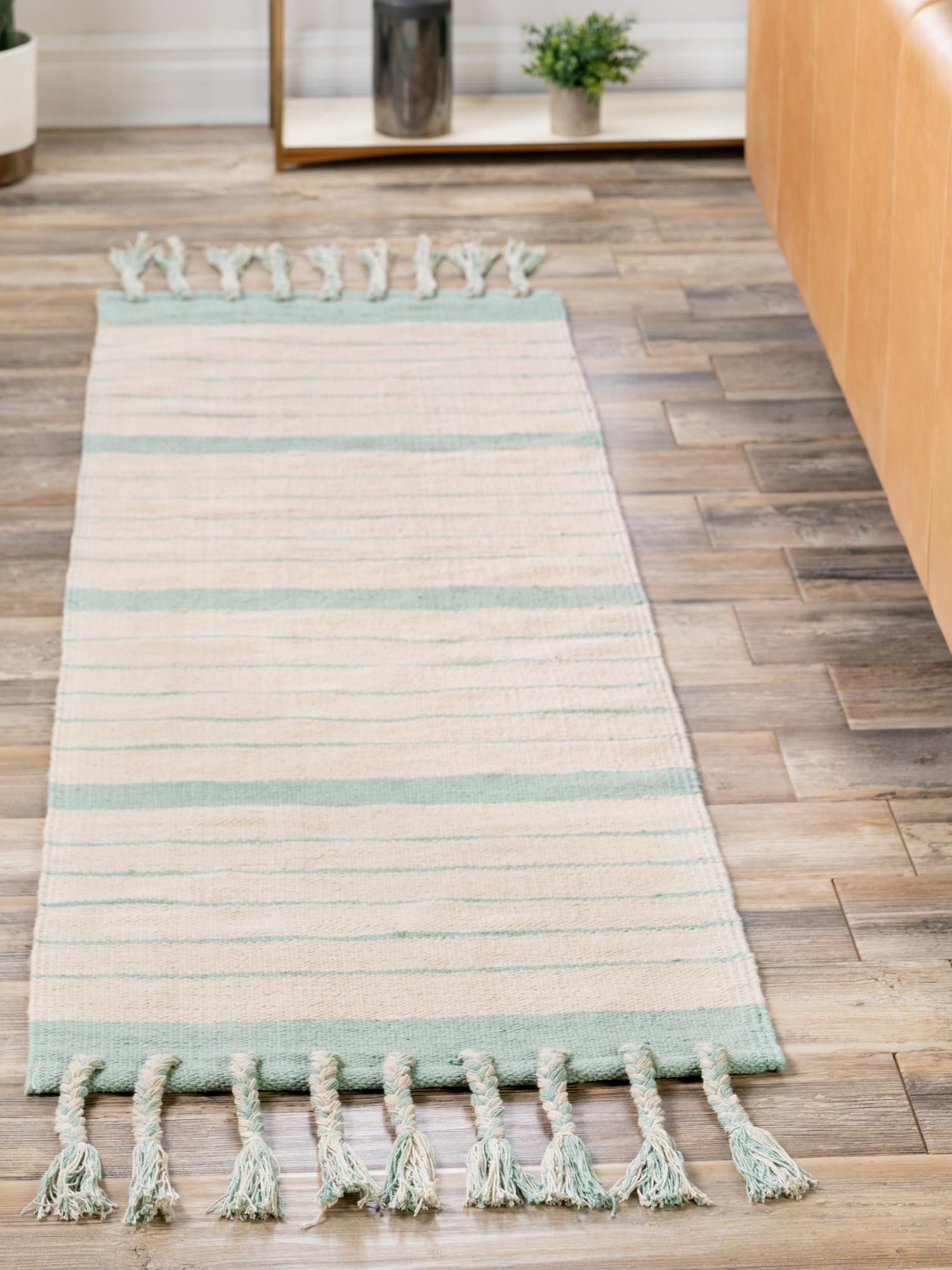 White and Aqua 2' 7 x 10' Chindi Cotton Runner Area Rug Interior Design Home Decor Carpet Mat for Sale at Rug Engine