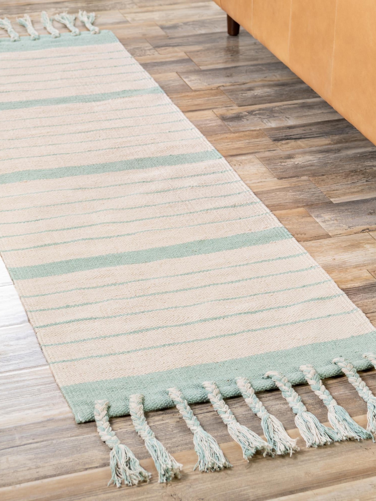 White and Aqua 2' 7 x 10' Chindi Cotton Runner Area Rug Interior Design Home Decor Carpet Mat for Sale at Rug Engine