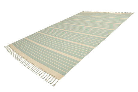 Aqua and White 10' x 14' 1 Chindi Cotton Rectangle Area Rug Interior Design Home Decor Carpet Mat for Sale at Rug Engine