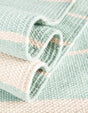 Aqua and White 7' 1 x 7' 1 Chindi Cotton Square Rug