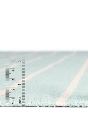 Aqua and White 2' 2 x 6' 1 Chindi Cotton Runner Rug