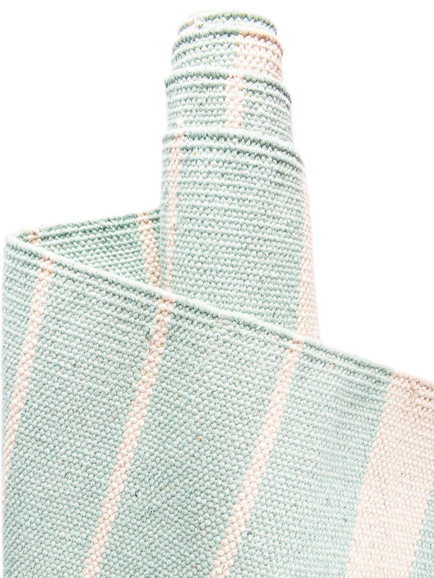 Aqua and White 2' 7 x 12' Chindi Cotton Runner Area Rug Interior Design Home Decor Carpet Mat for Sale at Rug Engine
