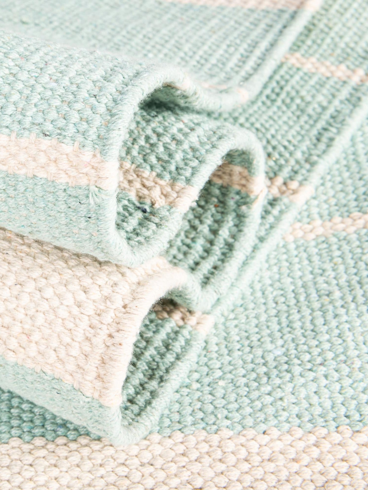 Aqua and White 2' 7 x 12' Chindi Cotton Runner Area Rug Interior Design Home Decor Carpet Mat for Sale at Rug Engine