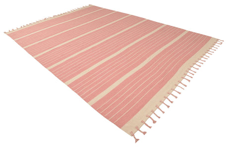 Pink and White 10' x 14' 1 Chindi Cotton Rectangle Area Rug Interior Design Home Decor Carpet Mat for Sale at Rug Engine