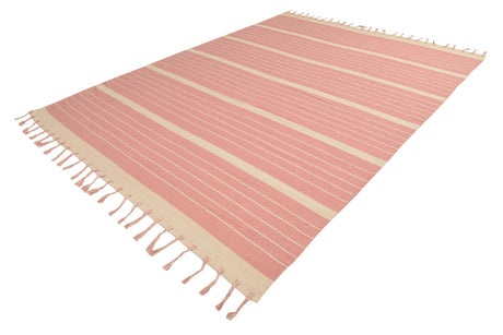 Pink and White 9' x 12' Chindi Cotton Rectangle Area Rug Interior Design Home Decor Carpet Mat for Sale at Rug Engine