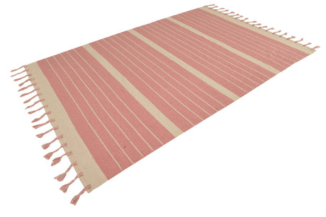 Pink and White 6' 1 x 9' Chindi Cotton Rectangle Area Rug Interior Design Home Decor Carpet Mat for Sale at Rug Engine