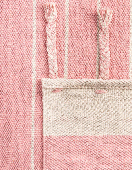 Pink and White 2' x 3' 1 Chindi Cotton Rectangle Area Rug Interior Design Home Decor Carpet Mat for Sale at Rug Engine