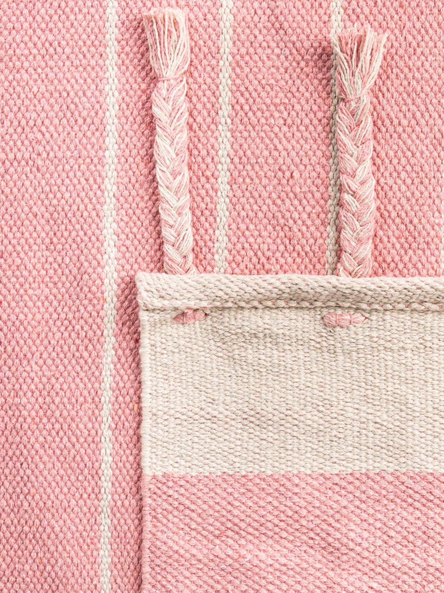 Pink and White 10' x 14' 1 Chindi Cotton Rectangle Area Rug Interior Design Home Decor Carpet Mat for Sale at Rug Engine