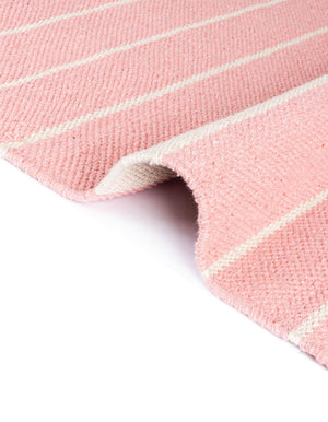 Pink and White 4' 1 x 6' 1 Chindi Cotton Rectangle Rug