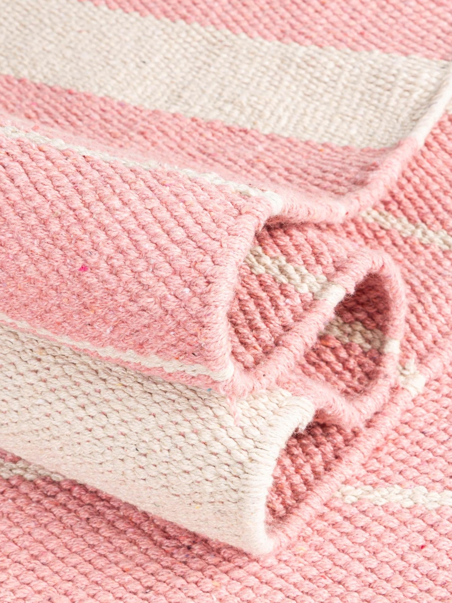 Pink and White 5' 1 x 8' Chindi Cotton Rectangle Area Rug Interior Design Home Decor Carpet Mat for Sale at Rug Engine