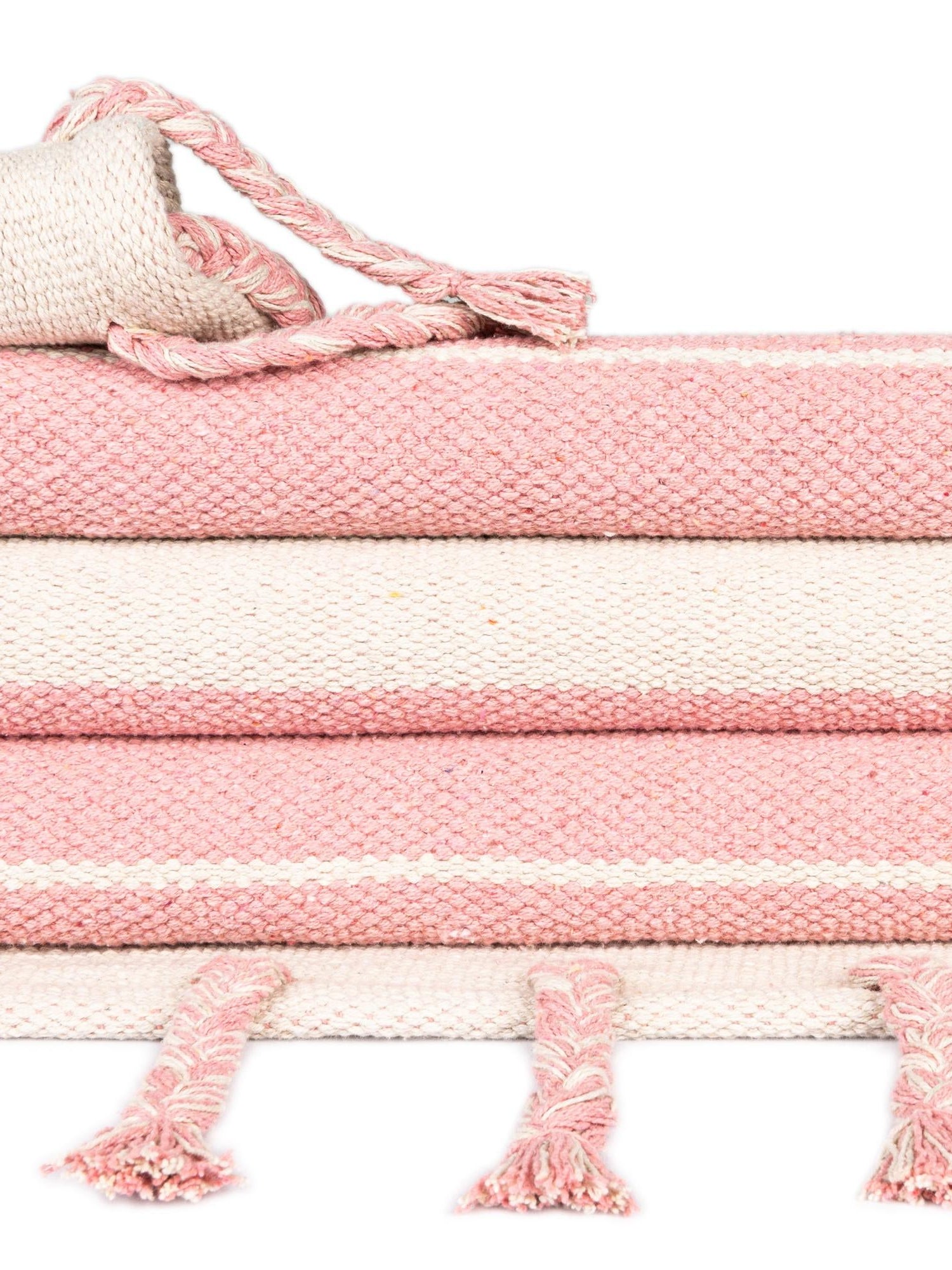Pink and White 10' x 14' 1 Chindi Cotton Rectangle Area Rug Interior Design Home Decor Carpet Mat for Sale at Rug Engine