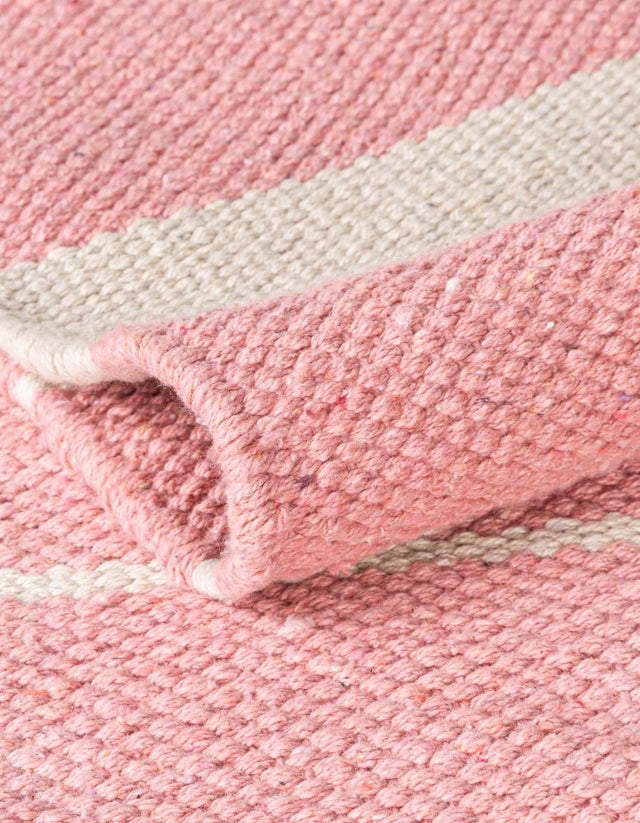 Pink and White 3' x 10' Chindi Cotton Runner Rug