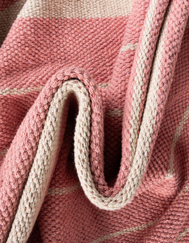 Pink and White 3' x 10' Chindi Cotton Runner Rug