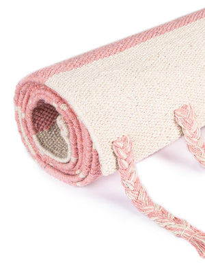 Pink and White 3' x 10' Chindi Cotton Runner Rug