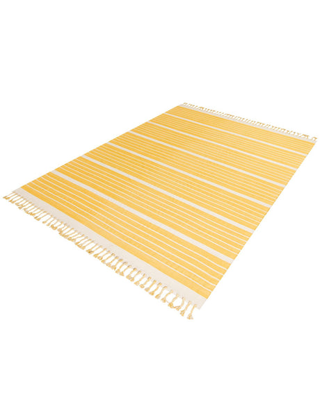 Gold and White 10' x 14' 1 Chindi Cotton Rectangle Area Rug Interior Design Home Decor Carpet Mat for Sale at Rug Engine