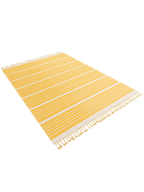 Gold and White 10' x 14' 1 Chindi Cotton Rectangle Area Rug Interior Design Home Decor Carpet Mat for Sale at Rug Engine