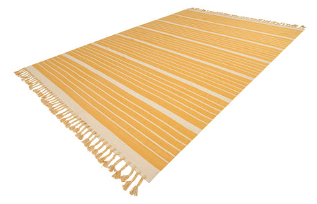 Gold and White 10' x 14' 1 Chindi Cotton Rectangle Area Rug Interior Design Home Decor Carpet Mat for Sale at Rug Engine