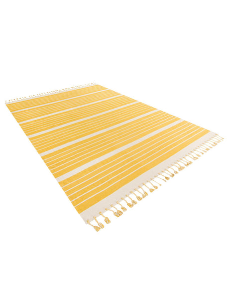 Gold and White 9' x 12' Chindi Cotton Rectangle Area Rug Interior Design Home Decor Carpet Mat for Sale at Rug Engine