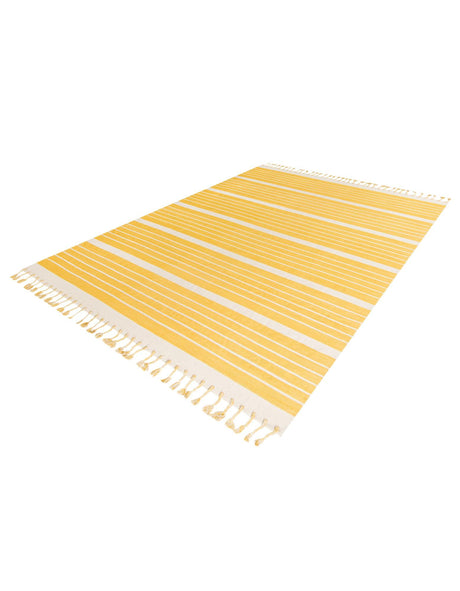 Gold and White 9' x 12' Chindi Cotton Rectangle Area Rug Interior Design Home Decor Carpet Mat for Sale at Rug Engine
